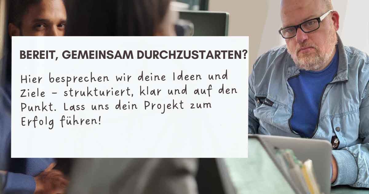 Professionelles Kundengespräch zum Projektstart – Besprechung von Zielen und Anforderungen.