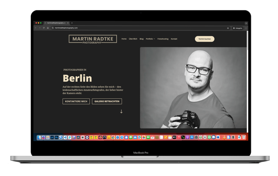 Modernes, responsives Webdesign für Martin Radtke Photography mit großflächigen Bildern, minimalistischem Layout und intuitiver Navigation für eine optimale Präsentation von Fotografien.
